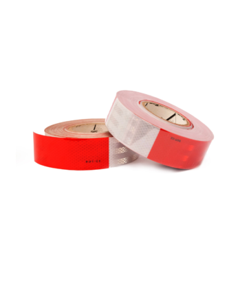 CINTA REFLECTIVA ROJO Y BLANCO 4 IN X 45.7 MTR - SEGPRO