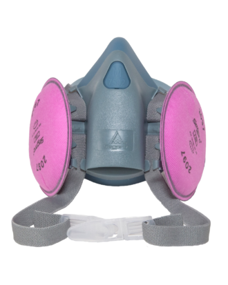 RESPIRADOR DE SILICONA MEDIA CARA CON DOBLE VALVULA + FILTRO SP2097 - SEGPRO